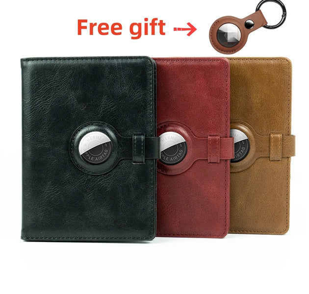 Gifts available Leather Wallet for Men Minimalist Smart Gps Air Tag Tracker Wallet Rfid Passport Airtag Card Holder Cases Cover