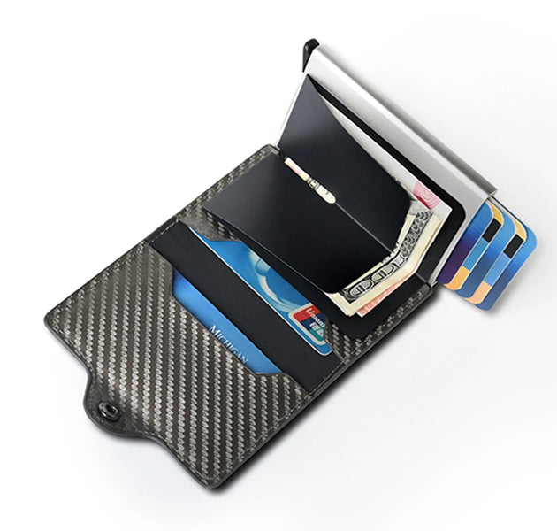 2022 RFID Card Holder with AirTag Slot in Black Leather