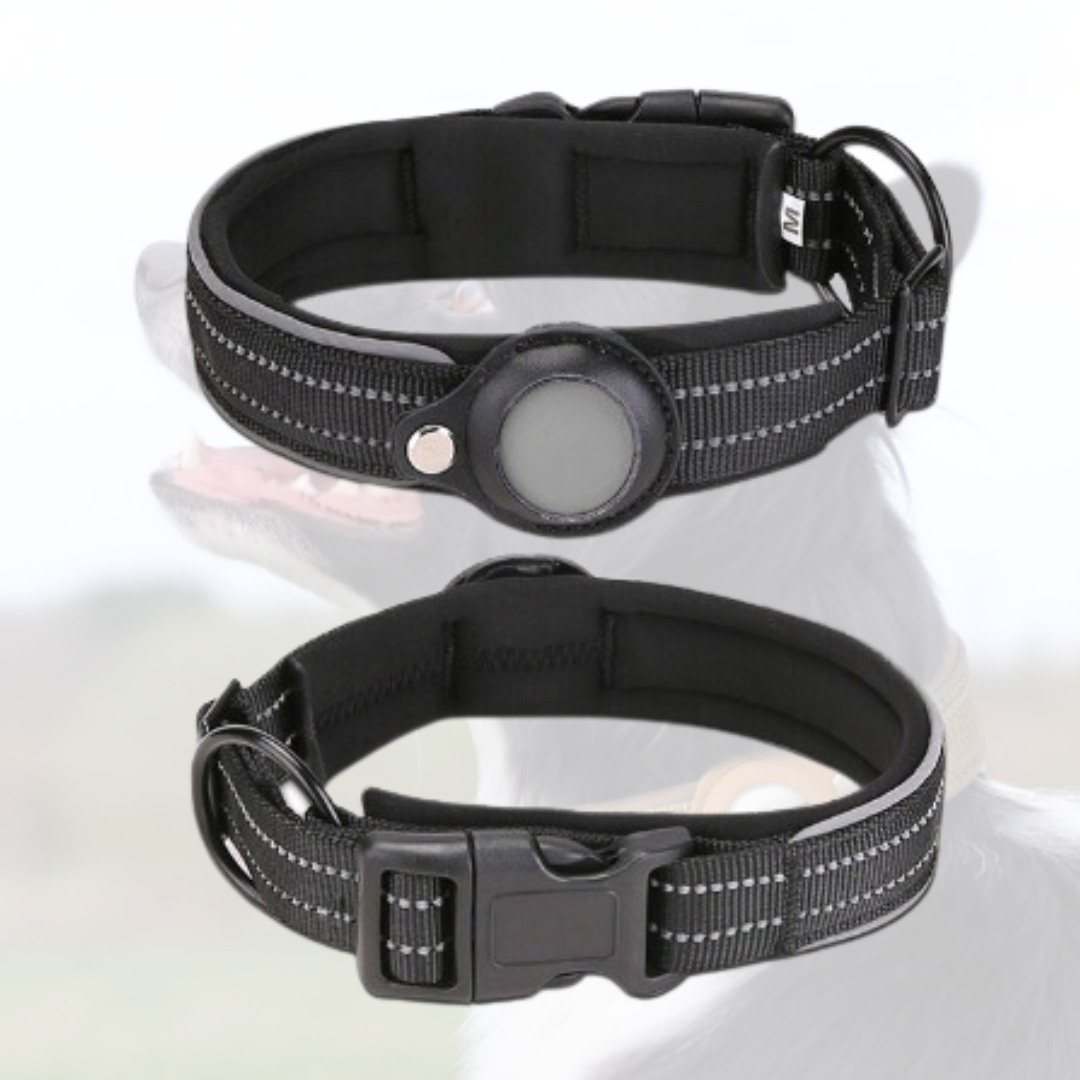 Anti-Lost Airtag Pet Dog Collar - Black