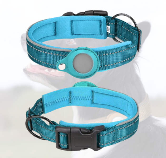 Anti-Lost Airtag Pet Dog Collar - Blue