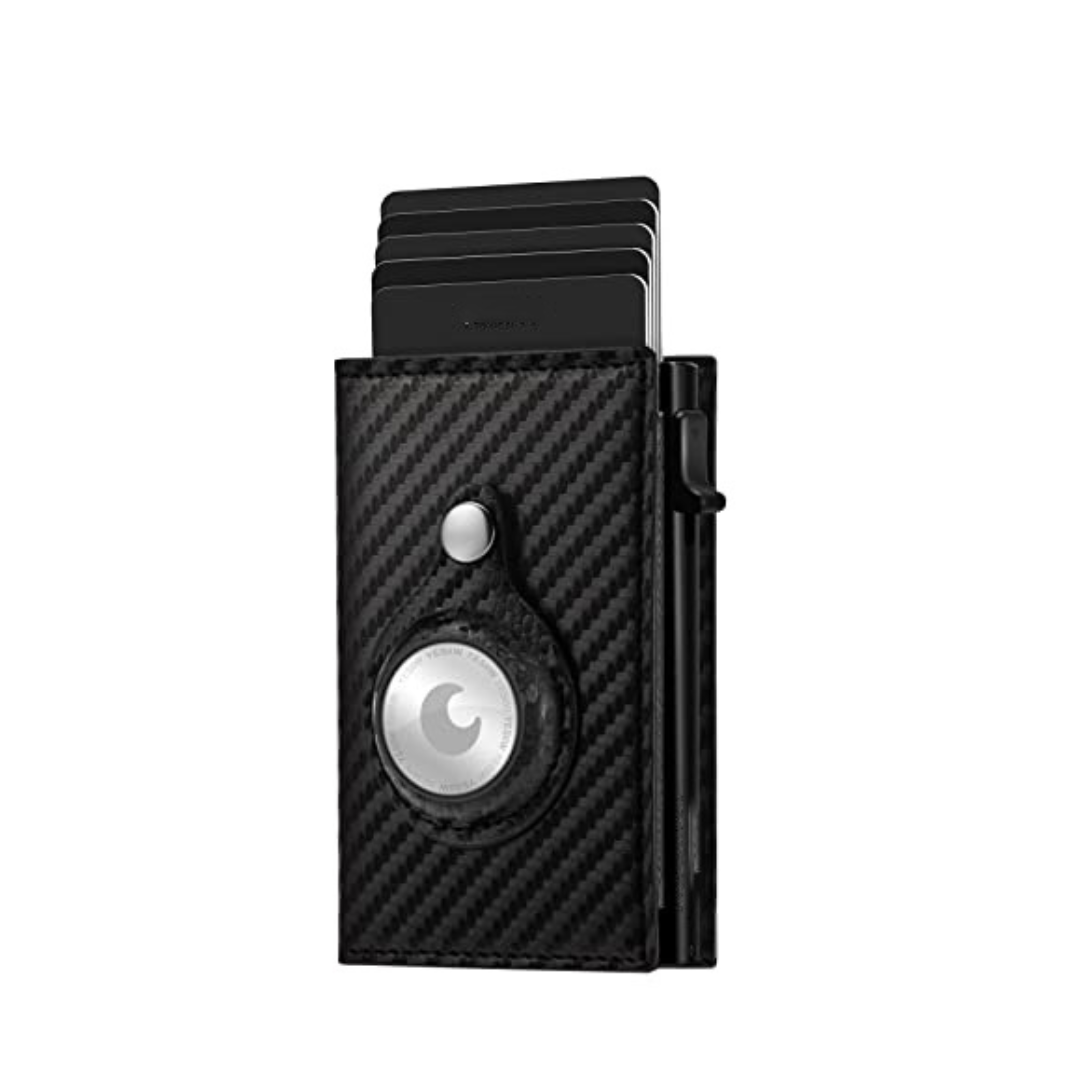 Carbon Fiber leather AirTag Leather Wallet