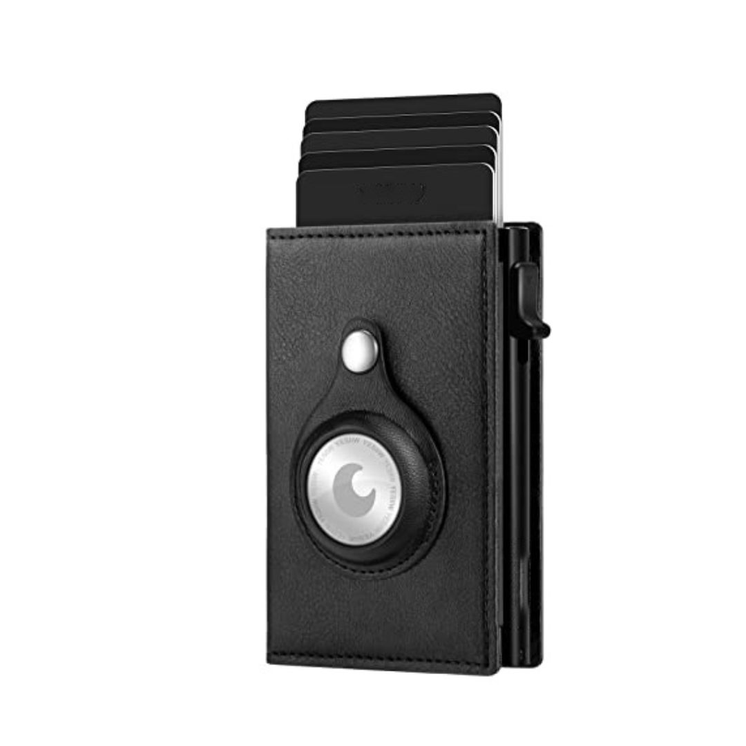 Carbon Fiber leather AirTag Leather Wallet